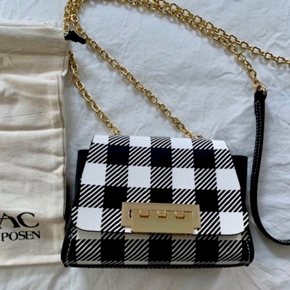 Zac Posen B&W Gingham Mini Eartha Bag